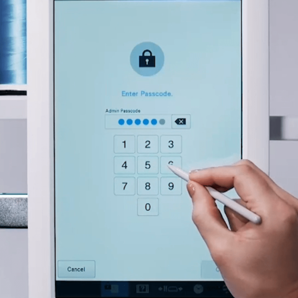 touch screen on multi-needle embroidery machine pr680w