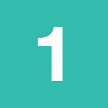 Number one on aqua background