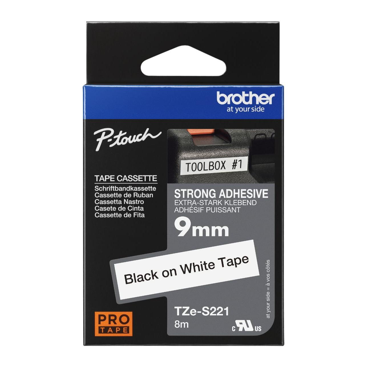 Brother Tze-S221 Genuine Label Printer (Label Maker) Tape 1