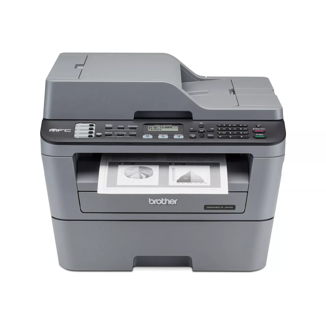 Brother MFC-L2700D Mono Laser Printer Front Side View