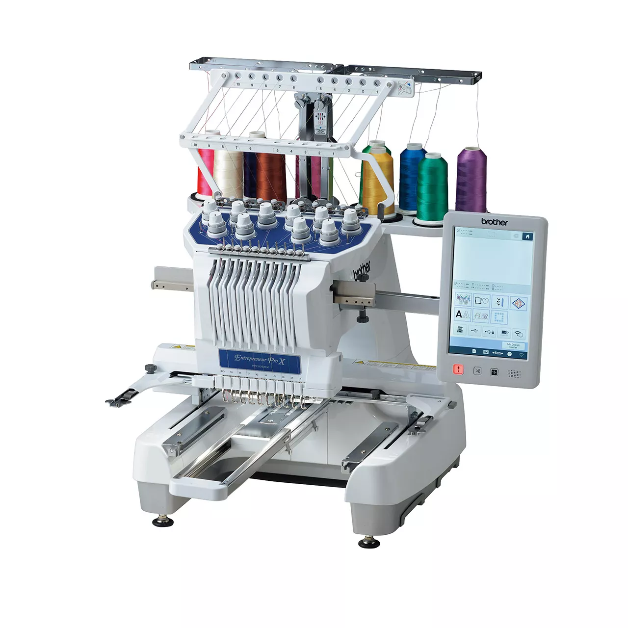 PR1055X Commercial Embroidery Machine – right-side view